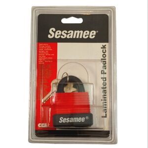 Sesamee Padlock with 2 Keys Red and Black NWT